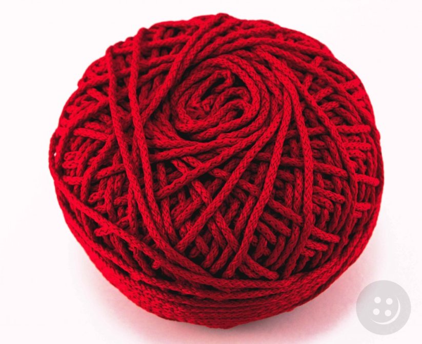 Polyesterová oděvní šňůra - červená - průměr 0,2 cm