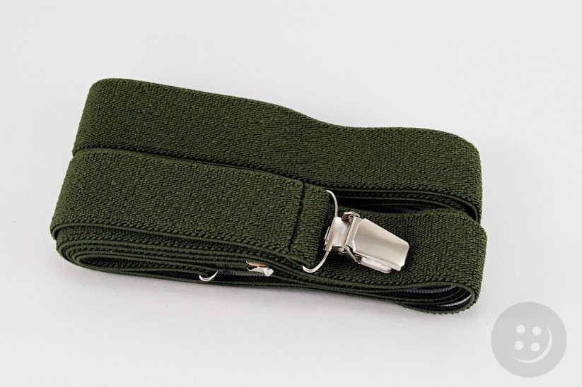 Pánské šle - vojenská zelená - šířka 3 cm