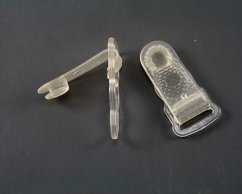 Plastik Strumpfbänderclip - průhledná - Kordelzug 1,1 cm