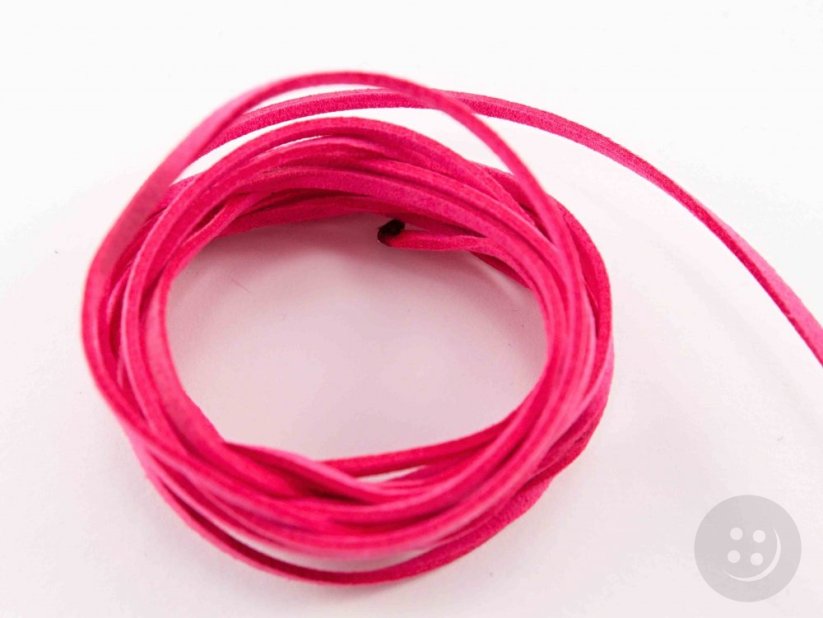 Eco leather cord - pink - width 3 mm