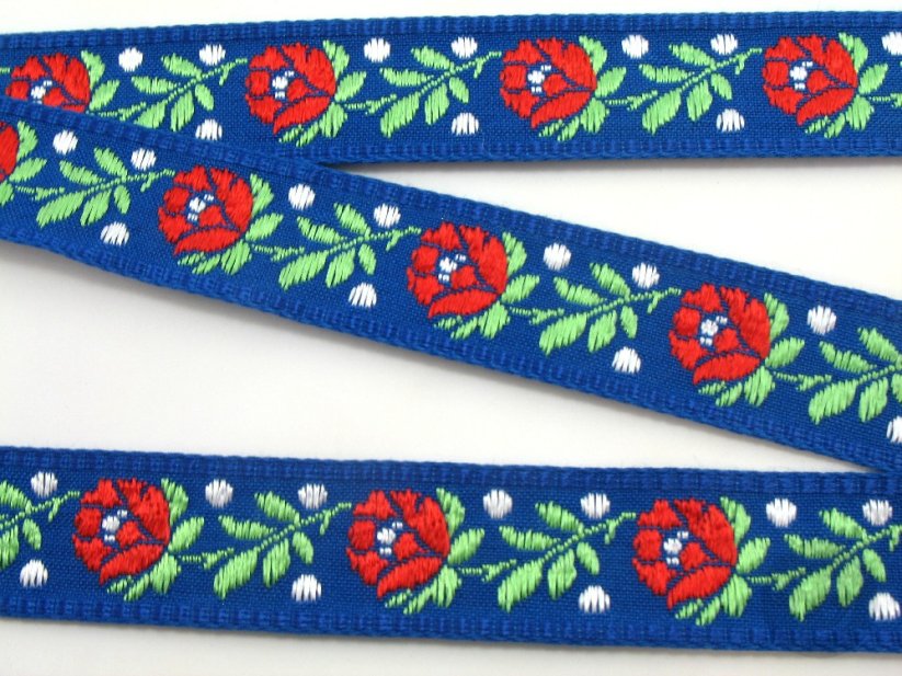 Festive ribbon - blue - width 1,8 cm