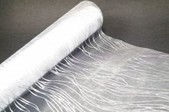 Organza neobšitá - bílá, stříbrná - šířka 39 cm