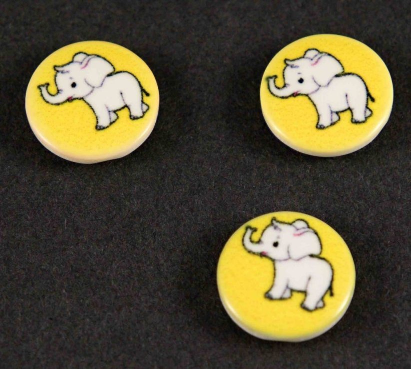Dětský knoflík - slon - více barev - průměr 1,4 cm