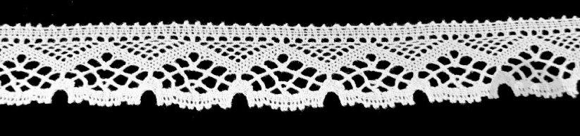 Cotton lace trim - white - width 4,5 cm