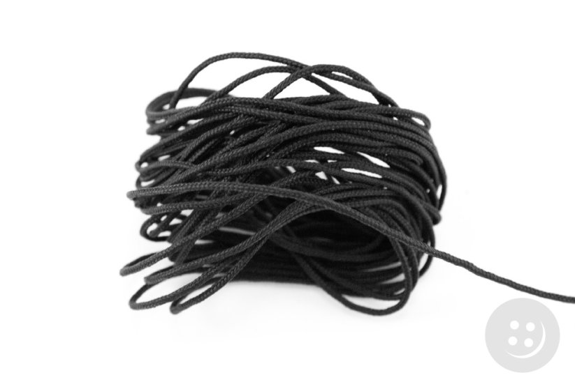Polyesterová šňůra měkká - černá - průměr 0,15 cm