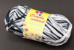 Yarn Camila natural multicolor  - black gray white - color number 9017