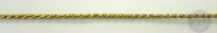 Točená šňůra - zlatá - lesklá - průměr 3 mm,  lurexová