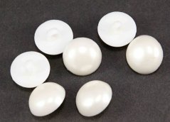 Gombík v tvare perličky so spodným prišitím - perleťová - priemer 1,7 cm