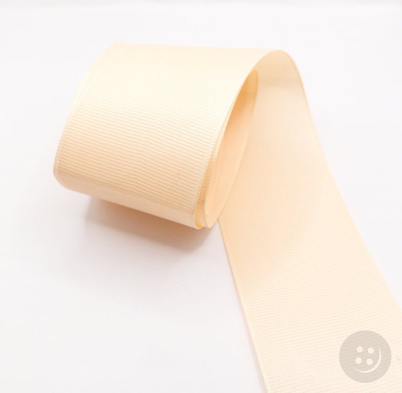 Rypsová stuha - svetlo béžová - šírka 5 cm