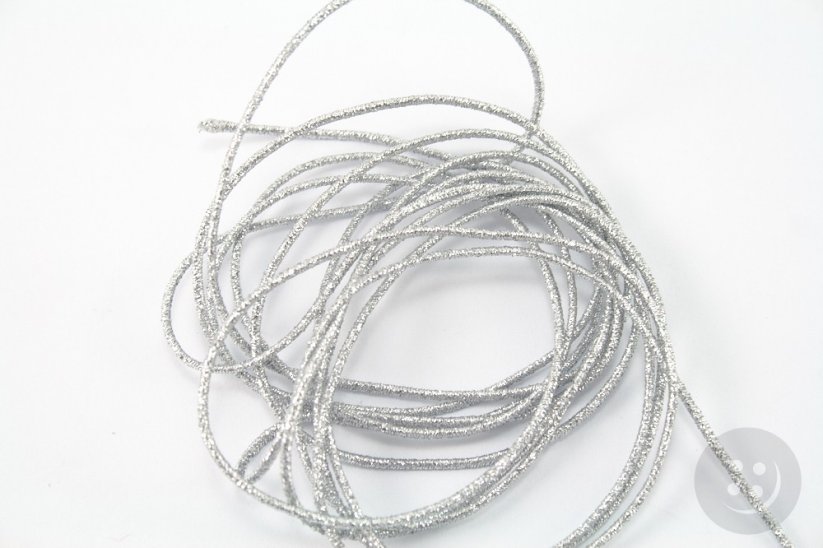Elastikkordel - Silberbrokat lurex - Durchmesser 0,12 cm