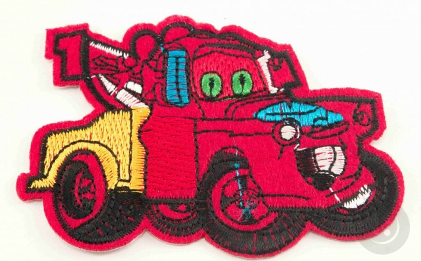 Iron-on patch - Tow truck - dimensions 8,5 cm x 6,5 cm