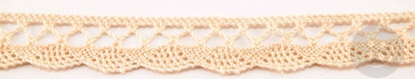 Cotton lace trim - beige - width 1,4 cm