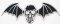 Nažehľovacia záplata - lebka s krídlami - rozmer 12 cm x 5,5 cm