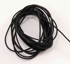 Thin round elastics - black - diameter 0,14 cm