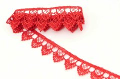 Luftige Spitze - Zähnchen - rot - Breite 1,8 cm