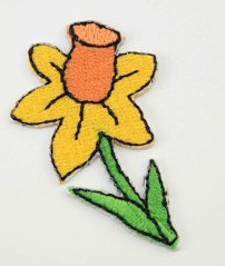 Iron-on patch - daffodil - size 3.2 cm x 5 cm