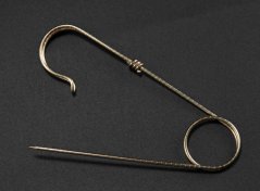 Ozdobná spínacia ihla - tmavá zlatá - kovová