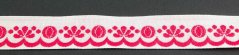 Festive ribbon - white, red - width 2 cm