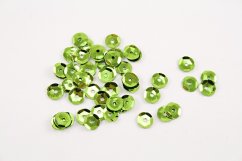 Našívací flitry - světle zelená - průměr 0,6 cm