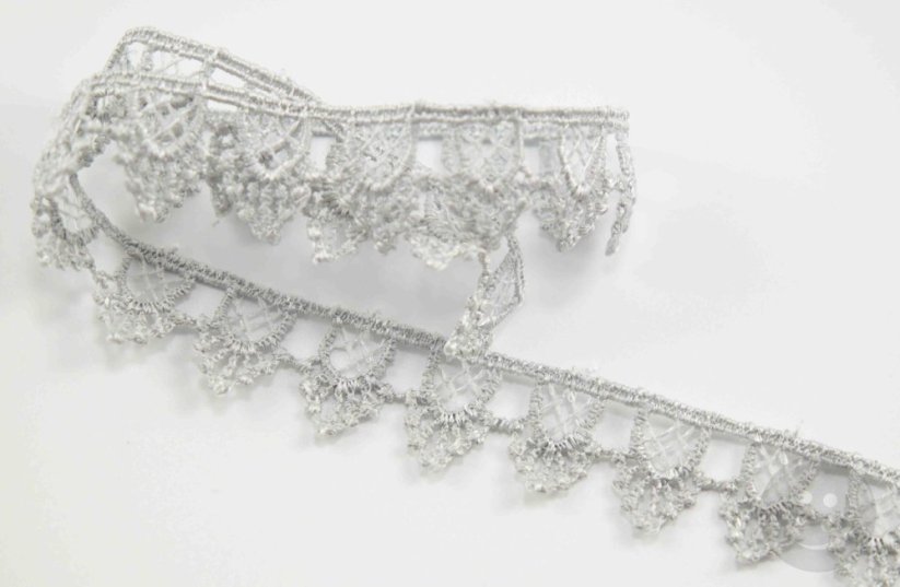 Guipure lace trim - grey - width 1,8 cm