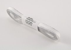 Taftové stuhy so strieborným okrajom - biela, strieborná - šírka 0,6 cm - 4 cm