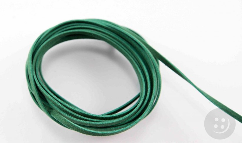 Eco leather cord - green - width 3 mm