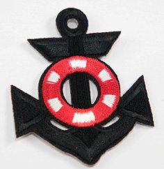 Iron-on patch - anchor - dimensions 6 cm x 5,7 cm - black