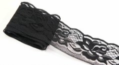 Syntetische Spitze -  schwarz - Breite 7 cm