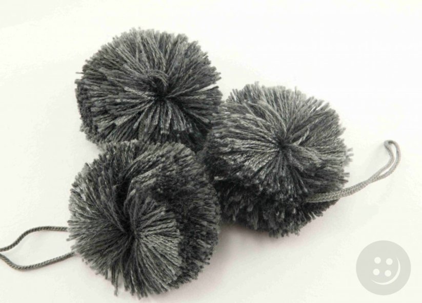 Pompom with loop (5 cm) - anthracite