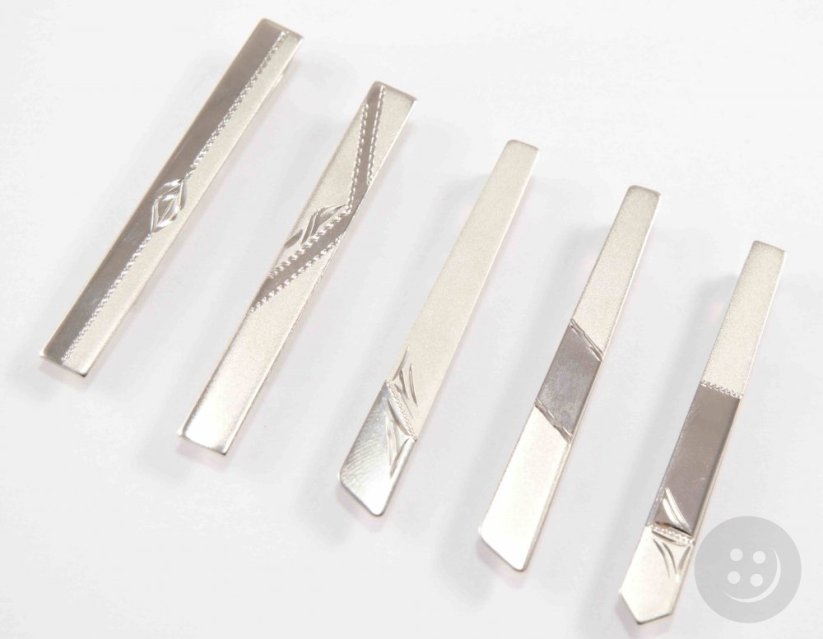 Tie clip - silver - mix - diameters 6.5 cm x 0.5 cm