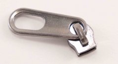 Plastic Spiral Zipper Slider - Dark Shiny Silver - Size 8
