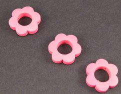 Wooden pacifier bead - flower - neon pink - diameter 2.5 cm