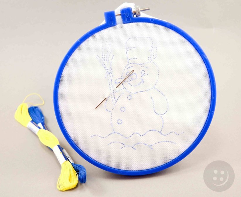 Embroidery pattern for children - snowman - diameter 15 cm