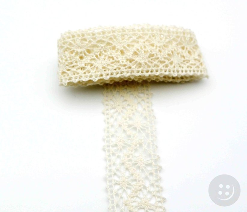 Bobbin lace - insert - cream - width 2.5 cm