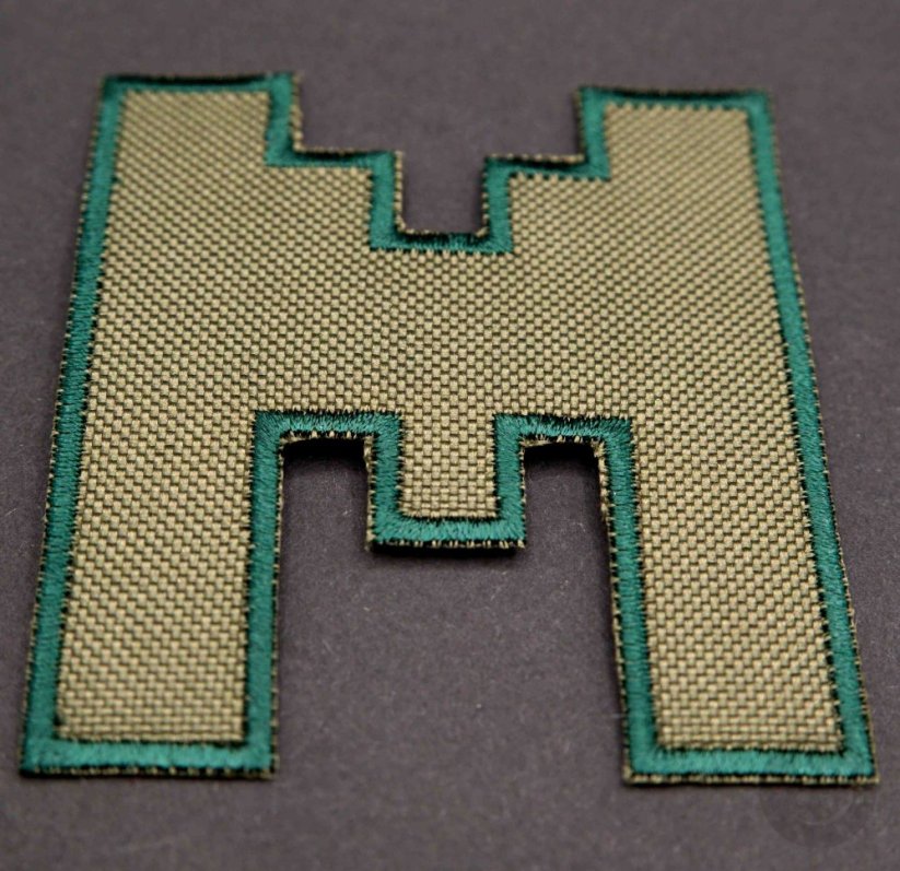 Iron-on patch - Minecraft M LOGO - size 6 cm x 7 cm