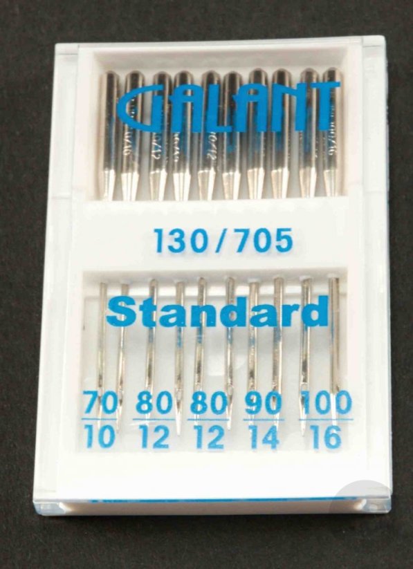 Nadeln für die Nähmaschine - Standard - Set -  10 St.  - 70/10, 80/12, 90/14, 100/16
