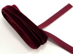 Sametová stuha - vínová - šířka 1 cm