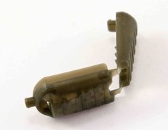 Plastic cord end - khaki - pulling hole diameter 0.5 cm