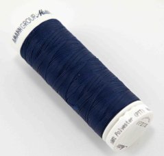 Extra elastická polyesterová nit - tmavě modrá - návin 130 m