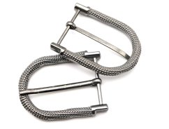Kovová spona s tŕňom – tmavé striebro – priechod 3,7 cm Kovová spona s tŕňom – tmavé striebro – priechod 3,7 cm