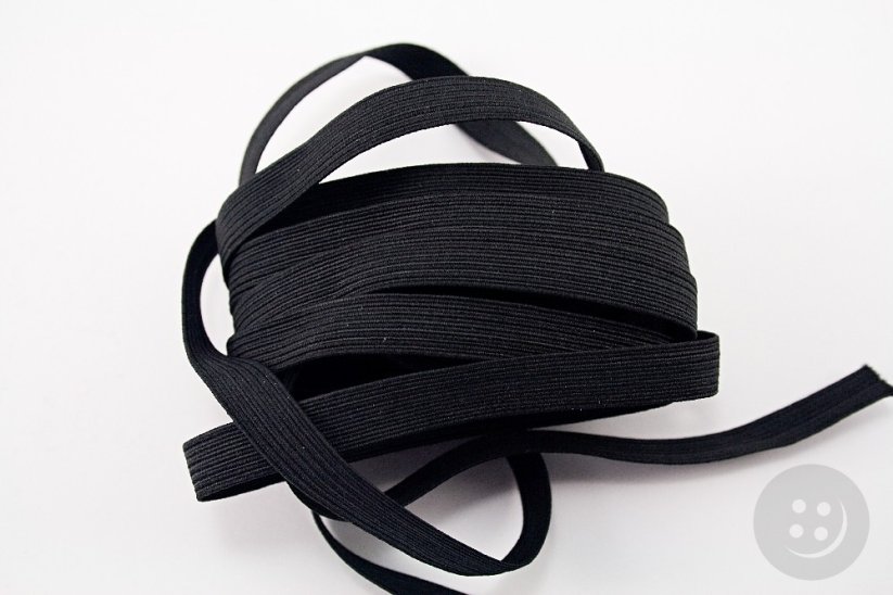 Flat elastics - soft - black - width 1,2 cm