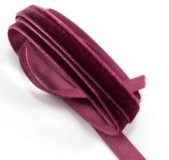 Velvet ribbon - light burgundy - width 1 cm