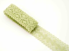 Geklöppelte Spitze - Einsatz - hellgrün - Breite 2,5 cm