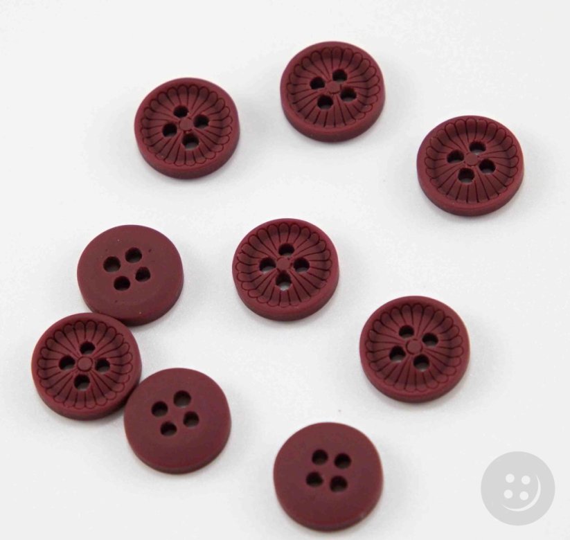 Hole shirt button - burgundy - diameter 1.2 cm