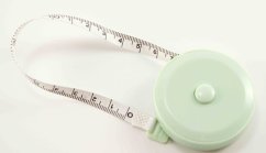 Tailor's tape measure - retractable - green - length 150 cm