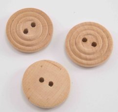Dírkový dřevěný knoflík - přírodní - průměr 2,45 cm