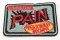 Nažehlovací záplata - PAIN - rozměr 6,5 cm x 4,5 cm - khaki