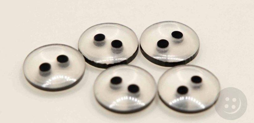 Hole shirt button - gray transparent - diameter 0.9 cm