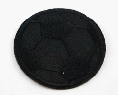 Nažehlovací záplata - fotbalový míč - 6 cm - černá