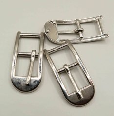 Metallschnalle mit Dorn - Silber - Loch 1,5 cm